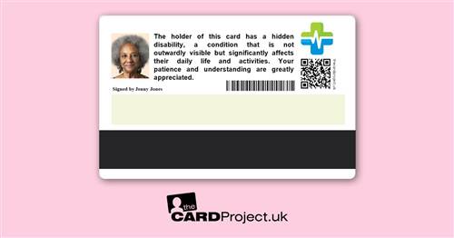 Hidden Disability Prem Photo Medical ID Card (REAR)