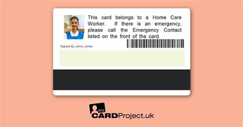 Home Care Worker ID Card Premium (REAR)