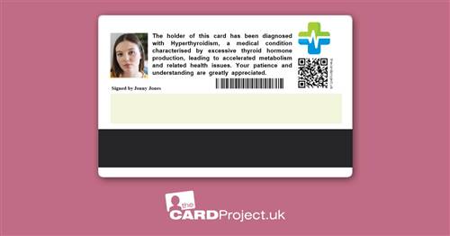 Hyperthyroidism Premium Medical ID Card (REAR)