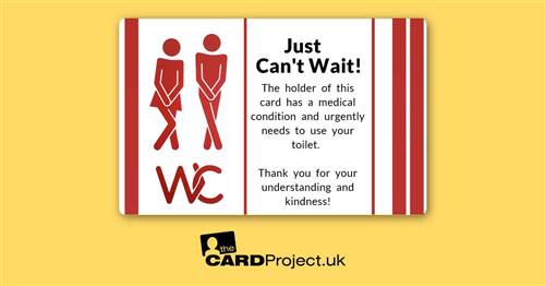 Just Can't Wait, Emergency Toilet Access Card, Design 2