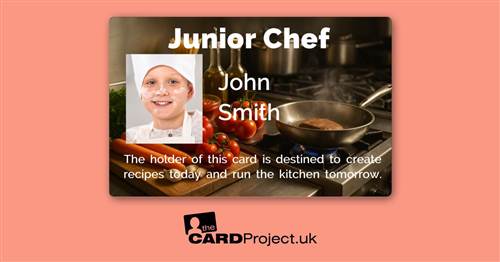Kids Junior Chef Photo ID Card