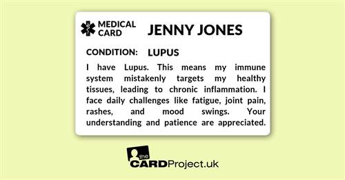 Lupus Mono Medical Card  (FRONT)