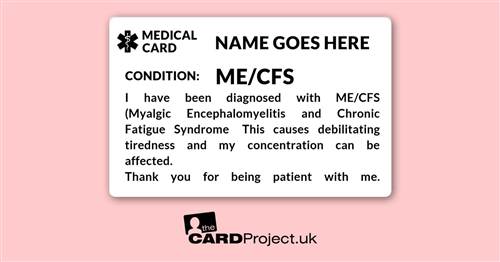 ME/CFS Medical Mono ID Alert Card (FRONT)