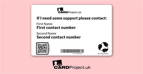 ME/CFS Medical Mono ID Alert Card (REAR)