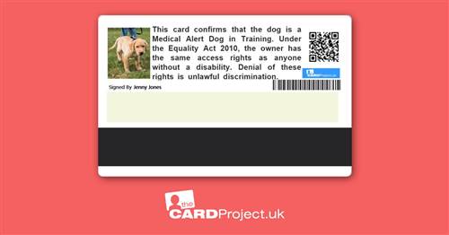 Medical Alert Dog In Training Card (REAR)