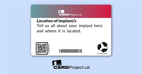 Metal Implant ID Card  (REAR)