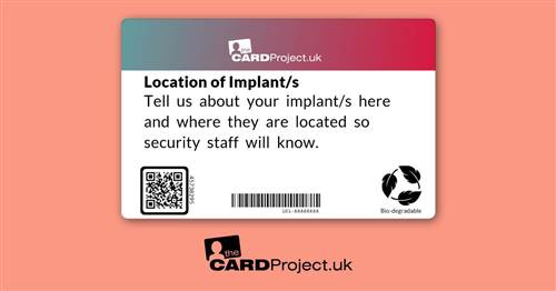 Metal Implant Photo ID Card (REAR)