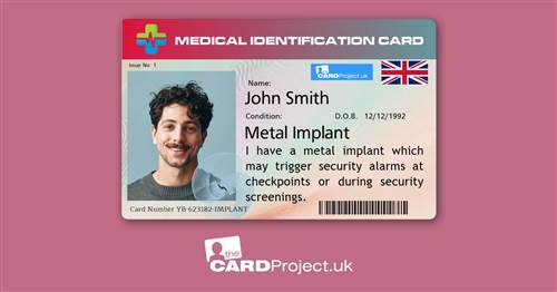 Metal Implant Premium Photo Medical ID Card