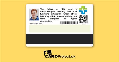 Neurodivergent Premium Medical ID Card (REAR)