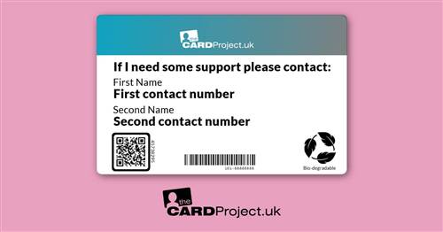 OCD (Obsessive compulsive disorder) Awareness Medical ID Alert Card  (REAR)