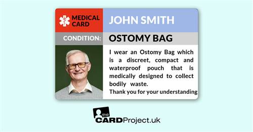 Ostomy Medical ID Photo Card  (FRONT)