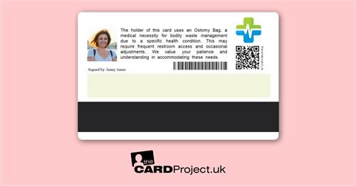 Ostomy Bag Premium Medical ID Card (REAR)