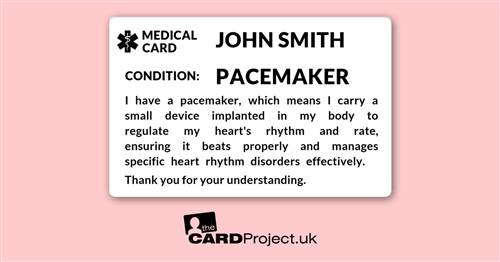 Pacemaker Mono Medical ID Card (FRONT)