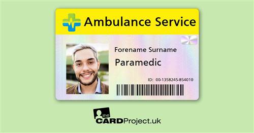 Paramedic, Ambulance Service Card, Cosplay, Film and Television Prop  (FRONT)