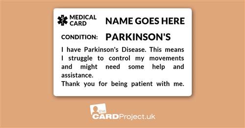 Parkinson's Disease Awareness Mono Medical ID Card  (FRONT)