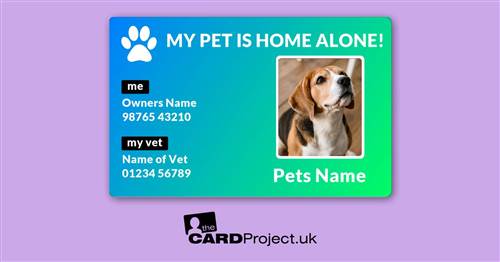 My Pet is Home Alone Photo Card, Vet Design (FRONT)