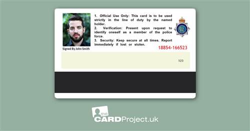 Police Warrant Card, Cosplay, Film and Television Prop  (REAR)