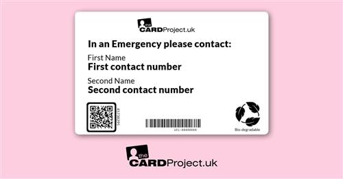 PoTS Awareness Mono Medical ID Alert Card  (REAR)