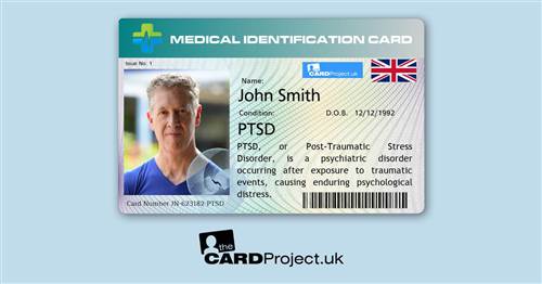 PTSD (Post Traumatic Stress Disorder) Premium Photo Medical ID Card 