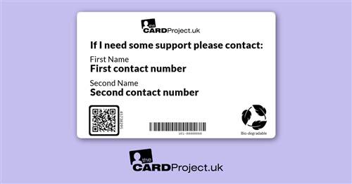 Schizophrenia Awareness Mono Medical ID Alert Card, Mental Health Disorder Emergency Card  (REAR)