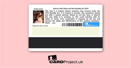 Seizure Alert Dog ID Card (REAR)