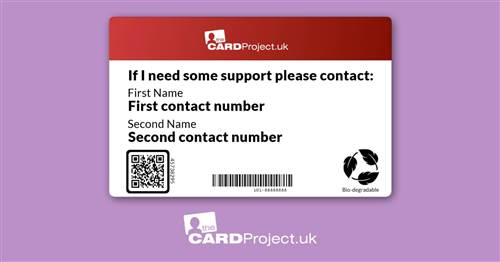 Sickle Cell Awareness Photo Medical ID Alert Card  (REAR)