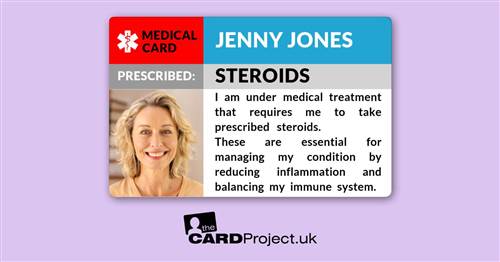 Steroid Therapy Photo Medical ID Card (FRONT)