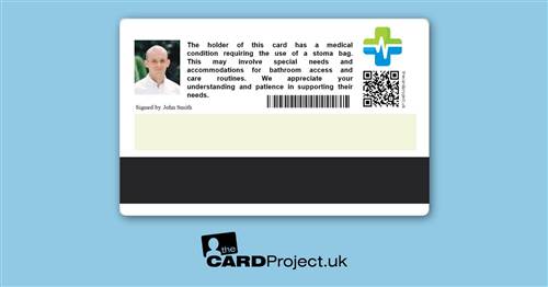 Stoma Bag Premium Medical ID Card  (REAR)