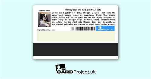 Therapy Dog Identification Card (REAR)