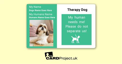 Therapy Dog Photo ID Single Sided Card