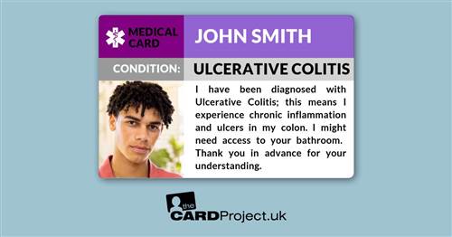 Ulcerative Colitis Medical Photo ID Card (FRONT)