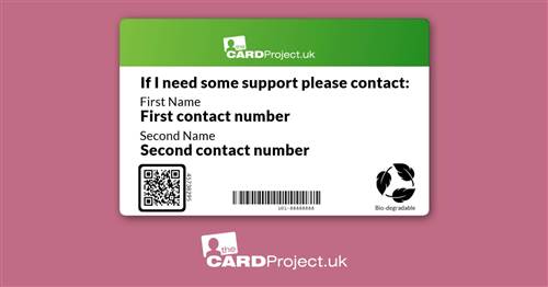 Visually Impaired Awareness Photo Medical ID Alert Card   (REAR)