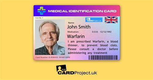 Warfarin Premium Medicine Alert Card