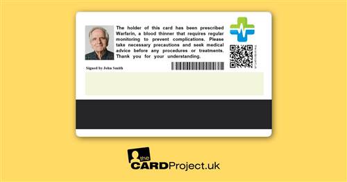 Warfarin Premium Medicine Alert Card (REAR)