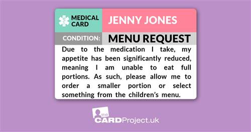 Medication Menu Request ID Card