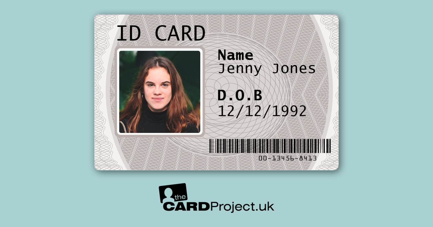 Single-Sided Photo ID Card with Personalised Photo, Name, and Date of ...