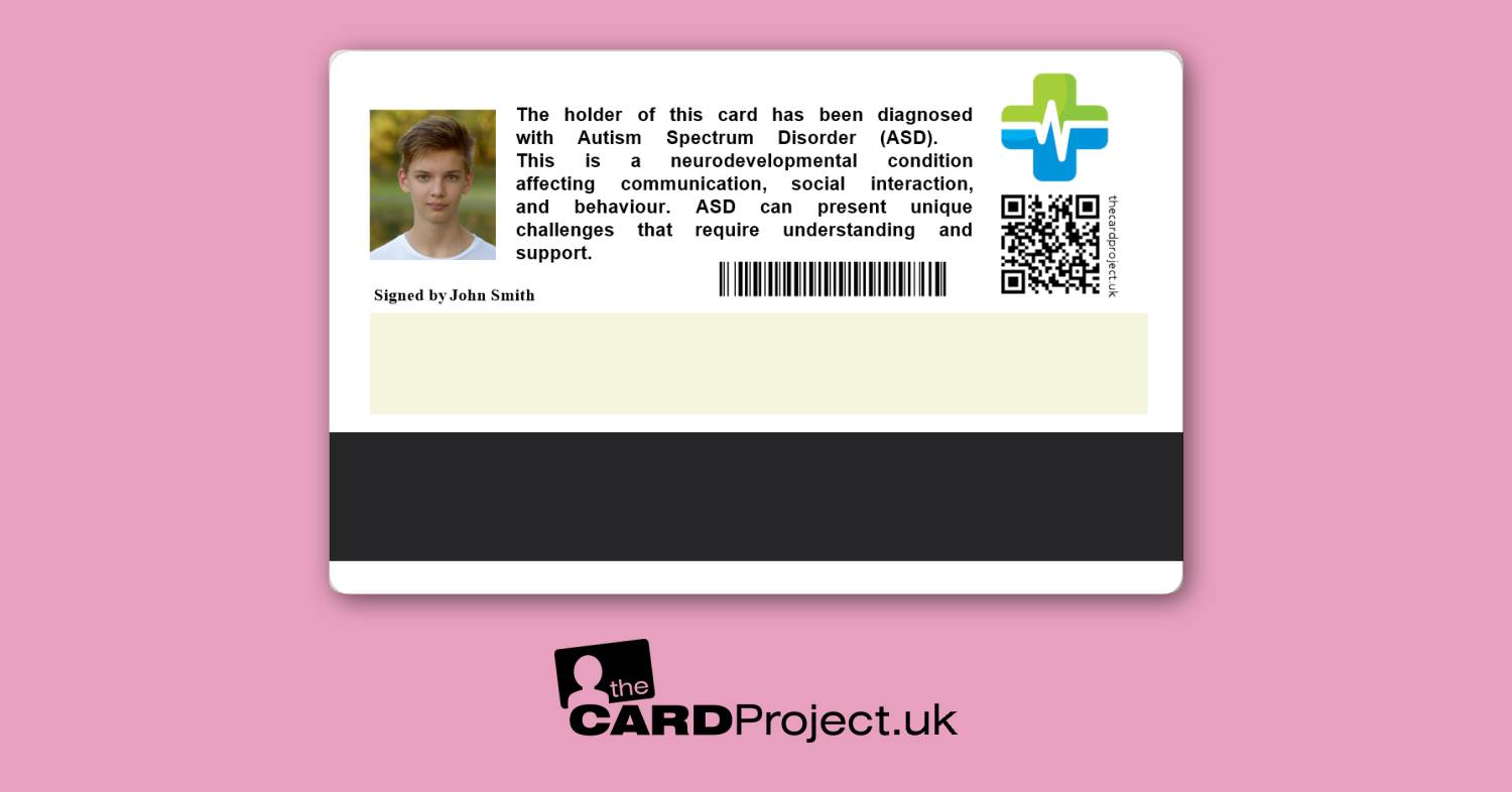 Personalised ASD Medical ID Card with Photo | Autism Spectrum Disorder ...