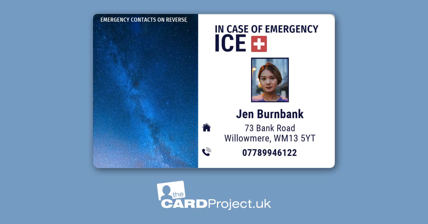 Ice Defense Card deep space ice photo id card, double sided ice card, personalised ...